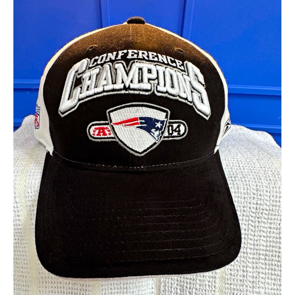 Reebok New England Patriots 2004 Conference Champions Hat Black White NFL